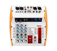 ZHCHAO Console di missaggio audio Registra il computer Playback 4 Canali Mixer Audio con Pad 99. DSP. Effetto for il PC for basso for chitarra(Blanco)