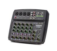 ZHCHAO Console for miscelatore audio a 6 canali GUIDATO Schermo integrato Soundcard Bt. Connessione con 2-band Eq. Guadagna il controllo del ritardo
