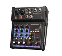 ZHCHAO Controller DJ a 4 canali Mixer Console di miscelazione professionale con effetto riverbero per palcoscenico dal vivo domestico (Argento)