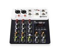 ZHCHAO Debra V4 Mixer audio a 4 canali con 48V Ritardo di alimentazione Phantom Effetto di ripetizione for la registrazione del PC della console di missaggio audio
