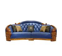 ZHCHAO Divano Intagliato In Stile Europeo Soggiorno Grande Combinazione Di Divani Villa Tutto Divano In Legno Massello(Size:305 * 100 * 116CM)