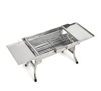 ZHCHAO Griglia esterna in acciaio inox griglia pieghevole multifunzionale griglia a carbone portatile