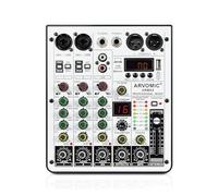 ZHCHAO Mixer audio a 4 canali, Mixer DJ ARVOMIC con interfaccia audio, funzione, 16 effetti DSP ed EQ a 3 bande (ARMX-4)