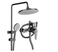 ZHCHAO Pistola per doccia a pioggia, grigio doccia bagno, bagno a temperatura costante, set di asciugatura fiori, ugello bagno