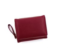 ZHCHAO Portafoglio corto da donna in ferro con slot for banconote grande a tre pieghe for carte di credito(Red)