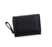 ZHCHAO Portafoglio corto da donna in ferro con slot for banconote grande a tre pieghe for carte di credito(Schwarz)