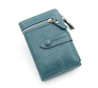 ZHCHAO Portafoglio da donna corto con cerniera con fibbia Portafoglio multi-carta di grande capacità(Blue)