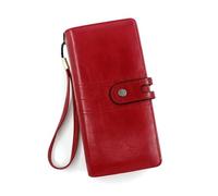 ZHCHAO Portamonete identificativo Portamonete da donna con cerniera lunga e pochette(Red)