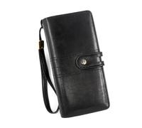 ZHCHAO Portamonete identificativo Portamonete da donna con cerniera lunga e pochette(Schwarz)