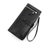 ZHCHAO Portamonete lungo con cerniera con fibbia for donna Portamonete multi-carta di grande capacità(Schwarz)