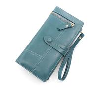 ZHCHAO Portamonete lungo con cerniera con fibbia for donna Portamonete multi-carta di grande capacità(Blue)