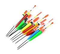 ZHCHAO - Set di 10 galleggianti da pesca in legno, boa galleggianti in sughero, boe verticali, dimensioni miste, accessori da pesca (dimensioni: 5 g)