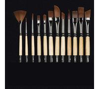ZHCHAO - Set di 12 pennelli in nylon con scatola di ferro, per olio, acrilico, guazzo, acquerello, forniture artistiche