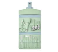 ZHCHAO - Set di 16 forbici per unghie, in acciaio inox, verde Matcha, strumenti di riparazione per unghie e piedi