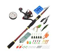 ZHCHAO - Set di aste retrattili per strada, manico dritto, ruota girevole per strada, combinazione di esche per strada, attrezzatura da pesca (Size: A_2.1m)