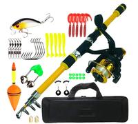 ZHCHAO - Set di attrezzatura da pesca, 1,8 metri, set di canna da pesca corta con ruota