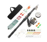ZHCHAO Set di attrezzatura da pesca ultra corta portatile, canna da mare corta in carbonio, ruota girevole, combinazione di canna da pesca (Size: Blue,White)