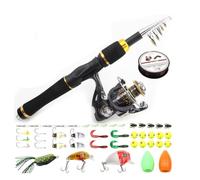 ZHCHAO Set di attrezzi da pesca - Canna da pesca corta piccola per pesca a ruota combinata con gancio sub-esca da strada Pacchetto attrezzi da pesca