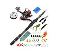 ZHCHAO - Set di canne da pesca con manico dritto, con ruota da spinning e sub, attrezzatura da pesca combinata (dimensioni: D)