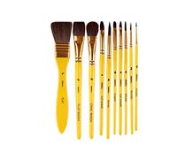 ZHCHAO - Set di pennelli da 10 pezzi, include una custodia per il trasporto per pittura acrilica, ad olio, acquerello e guazzo