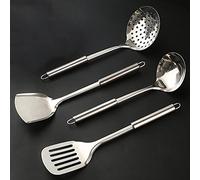 ZHCHAO Set di utensili da cucina in acciaio inossidabile Spatola Manico resistente al calore Cucchiaio da minestra antiaderente speciale pala da cucina utensili da cucina