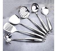 ZHCHAO Set di utensili da cucina in acciaio inossidabile Spatola Manico resistente al calore Cucchiaio da minestra antiaderente speciale pala da cucina utensili da cucina