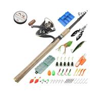 ZHCHAO Shrink Road Sub Rod Set manico dritto manico in legno canna da pesca Spinning Wheel Combinazione attrezzatura da pesca (dimensioni: A_2,4 m)