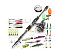 ZHCHAO Shrink Road Subrod Set Straight Handle Road Subspinning Wheel Road Subbait Combinazione Attrezzatura da pesca (Dimensioni: A_2,1 m)
