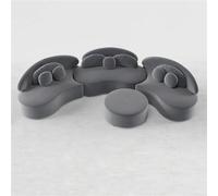 ZHCHAO Velvet Sectional Sofa Set With Ottoman 7-Seat Curved Floor Sofa In Deep Gray