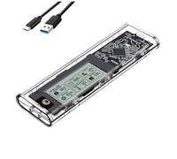 Zhdbchyuu Involucro TrasferimentoVeloce USB3.2 PCABS | Trasferimento dati fino a 10Gbps con USB3.2 Gen2, compatibile con SSD M.2 NVMe 2242/2260/2280, involucro PC+ABS.