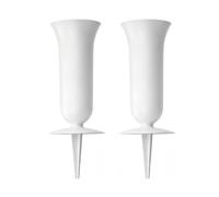 Zhdbchyuu Per Tombe Vasi Commemorativi ConfezioneDoppia Bianco Plastica | 2 vasi commemorativi in plastica; progettati per restare all’aperto deteriorarsi nel tempo.
