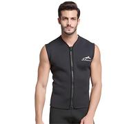 ZHDBD Muta da Uomo Top 5Mm Neoprene Gilet Protezione Senza Maniche Allenamento Top per Nuoto Immersioni Surf Canoa Sport Acquatici, Nero, M