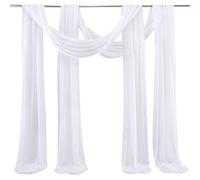 ZHDOKA 2 pannelli di tessuto drappeggiato per archi nuziali, 5 m, tende velate in chiffon, drappeggi, drappeggi, cerimonie nuziali, ricevimenti, decorazioni per feste