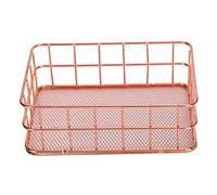 ZHDOKA Cestino Portaoggetti in Filo D'oro Rosa, Organizer da Tavolo in Metallo, Moderno Cesto per Frutta, Pane, Vassoio Portaoggetti per la Casa per Organizzare Bagno, Dispensa e Stanza Dell'artigiana