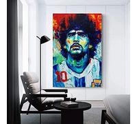 ZHDZK Tela Quadro Pintura Maradona Acuarela Tela Parete Arte Soggiorno Poster Camera Decorazione Pittura Senza Cornice (60x90 cm, Senza Telaio)