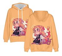 zhedu Anime 3D Carino Felpe Stampate Uomini Donne Felpa con Cappuccio Harajuku Kamado Nezuko Felpe delle Ragazze dei Ragazzi Tute Vestiti (XL,Rengoku Kyoujurou)