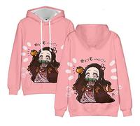 zhedu Anime 3D Carino Felpe Stampate Uomini Donne Felpa con Cappuccio Harajuku Kamado Nezuko Felpe delle Ragazze dei Ragazzi Tute Vestiti (XXS,Kamado Nezuko)