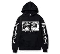 zhedu Anime Death Note Felpa con Cappuccio Stampata Lunghe Casual Harajuku Streetwear Pullover con Cappuccio Top (XL,Color 01)