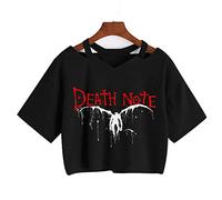 zhedu Anime Death Note T-Shirt da Donna Manica Corta Gotico Magliette Giapponese Manga Punk Harajuku Crop Magliette E Camicette (M,Color 03)