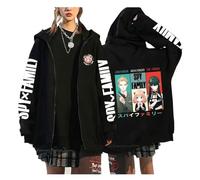 zhedu Anime Spy X Family Felpe con Cerniera Hip Hop Streetwear Felpe Calde Y2k Cappotti Punk Moda Tasche A Maniche Lunghe Top (Color 02,XXL)