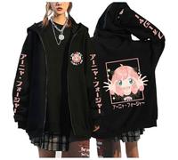 zhedu Anime Spy X Family Felpe con Cerniera Hip Hop Streetwear Felpe Calde Y2k Cappotti Punk Moda Tasche A Maniche Lunghe Top (Color 06,XS)