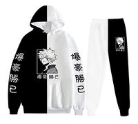 zhedu Anime Unisex My Hero Academia Felpe con Cappuccio Pantaloni Felpa in Due Pezzi Tuta Unisex Cosplay Tuta Outfit (XXS-4XL) (XL,Color 01)