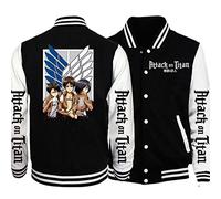 zhedu AOT Baseball Uniform Felpa con Cappuccio Japan Anime Tuta da Uomo Bomber Jacket Winter Streetwear Harajuku (XL,Color 02)
