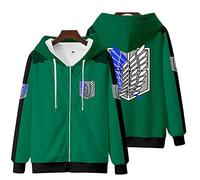 zhedu AOT Felpa con Cappuccio da Uomo Harajuku Anime Stampato in 3D Felpa Fashion Zip Up Manica Lunga Shingeki No Kyojin Streetwear Unisex (XS,Color 4)