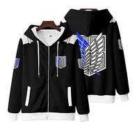 zhedu AOT Felpa con Cappuccio da Uomo Harajuku Anime Stampato in 3D Felpa Fashion Zip Up Manica Lunga Shingeki No Kyojin Streetwear Unisex (XL,Color 5)