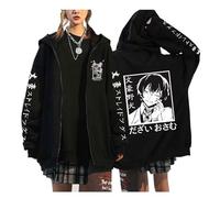 zhedu Bungou Stray Dogs Pullover con Cerniera Taglie Forti Felpe con Cappuccio Manga Anime Giapponesi Unisex per Adolescenti Harajuku Spalla Cadente Casual Hip Hop Streetwear (Color 06,XXL)