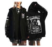 zhedu Bungou Stray Dogs Pullover con Cerniera Taglie Forti Felpe con Cappuccio Manga Anime Giapponesi Unisex per Adolescenti Harajuku Spalla Cadente Casual Hip Hop Streetwear (Color 01,S)