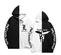zhedu Death Note Felpe con Cappuccio Anime Giapponesi Uomini/Donne Streetwear Pullover Harajuku Graphic Patchwork Felpe Sottili Felpa con Cappuccio (2xs-4xl) (XXL,Color 01)