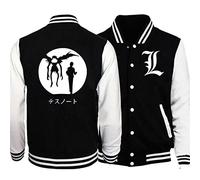 zhedu Death Note Giacca Da Baseball Uomo Donna Moda Baseball Camicia Anime Sport Giacca Baseball Jersey Overshirt Felpa Con Cappuccio (XXL,Color 03)