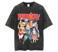 zhedu Fairy Tail T-Shirt Vintage in Cotone di Alta qualità Lavate T-Shirt Unisex Estive Hip Hop Girocollo A Maniche Corte Stile Y2K (Color 02,XL)